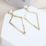 Gold Plated Drop Triangle Earrings, thumbnail 2 of 6