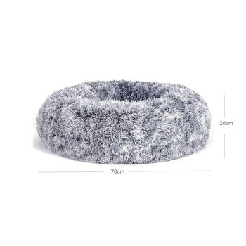 70cm Grey Soft Plush Donut Dog Cat Bed Cushion, 7 of 7