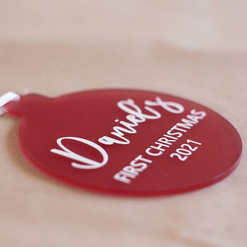 Personalised Frosted Christmas Tree Ornament, 4 of 5