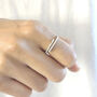 Crossover Diamond Ring Silver, thumbnail 1 of 7