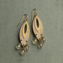 Art Deco Chandelier Earrings With Pearl Glass Drops, thumbnail 9 of 10