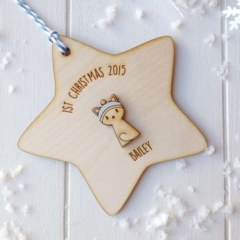Personalised Kitten's First Christmas Tree Decoration, 3 of 6