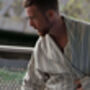 Port Stripe Organic Cotton Reversible Dressing Gown Robe, thumbnail 6 of 10