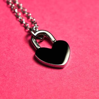 Heart Padlock Stainless Steel Friendship Necklace, 2 of 11