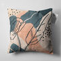 Pink And Grey Abstract Leaf Pattern Cushion Cover, thumbnail 5 of 7