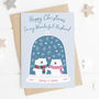 Husband / Wife Personalised Snowglobe Christmas Card, thumbnail 1 of 3