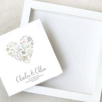 Personalised Button Heart Wedding Card, 4 of 4