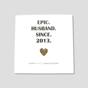 11th Wedding Anniversary Card Steel Epic Card, 4 of 5