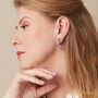Purple Amethyst Statement Gold And Silver Stud Drop Earrings, thumbnail 3 of 9