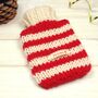 Personalised Stripe Mini Hot Water Bottle And Cover, thumbnail 2 of 7