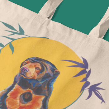 Sun Bear Honey Bear Eco Organic Cotton Tote Bag, 4 of 7