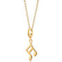 Gold Plated Music Note Necklace, thumbnail 2 of 7