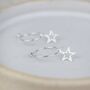 Sterling Silver Charm Hoops With Geo Star Charm, thumbnail 3 of 4