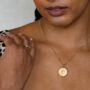 Brave Gold Vermeil Plated Shorthand Coin Necklace, thumbnail 2 of 8