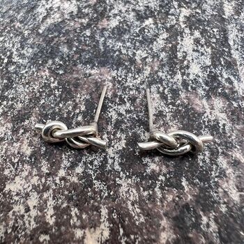 Small Knot Sterling Silver Stud Earrings, 2 of 5