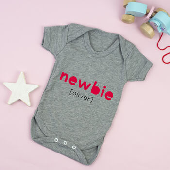 'Newbie' Babygrow For New Baby, 3 of 5