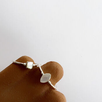 Delicate Square Mother Of Pearl Ring, 8 of 9