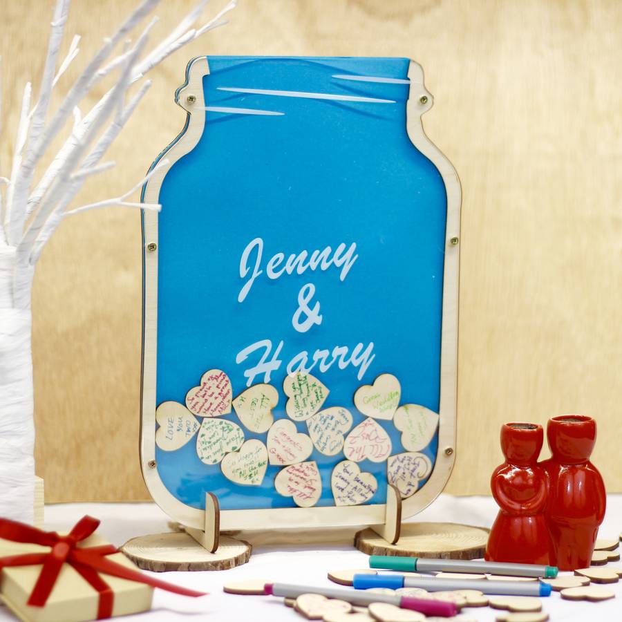 personalised guest book jar frame by beecycle