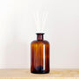 Large Brown Glass Apothecary Diffuser Bottle And Reeds, thumbnail 6 of 9