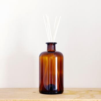 Large Brown Glass Apothecary Diffuser Bottle And Reeds, 6 of 9