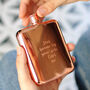 Personalised Rose Gold Plated Rectangular Hip Flask, thumbnail 1 of 7