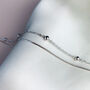 Sterling Silver Double Layer Chain Bracelet, thumbnail 3 of 5