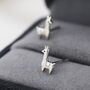 Sterling Silver Tiny Llama Stud Earrings, thumbnail 3 of 12
