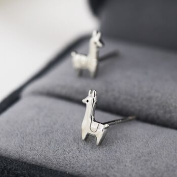 Sterling Silver Tiny Llama Stud Earrings, 3 of 12