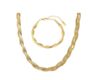 Gold Twisted Necklace And Bracelet Set, thumbnail 1 of 5