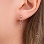 Sterling Silver Sparkle Chain Stud Earrings, thumbnail 6 of 11