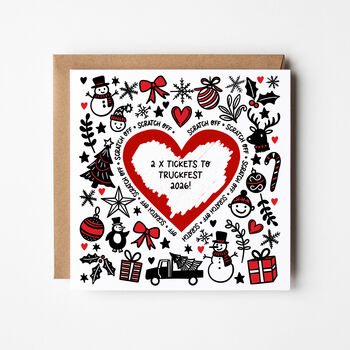 Surprise Scratch Reveal Christmas Card With Red Heart, 3 of 3