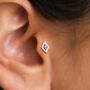 Aquamarine March Birthstone Cartilage Stud Earrings, thumbnail 1 of 5