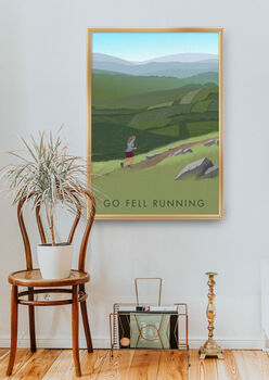 Go Fell Running Travel Poster Art Print, 5 of 8