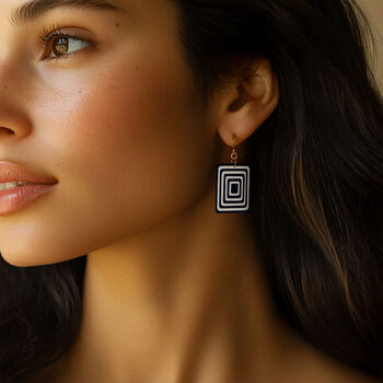 Matching Earrings And Necklace Set | Black And White, 6 of 10