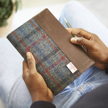 Harris Tweed Personalised Leather Notebook Journal, 4 of 12