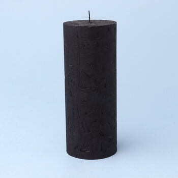 G Decor Adeline Onyx Black Textured Retro Pillar Candle, 4 of 6