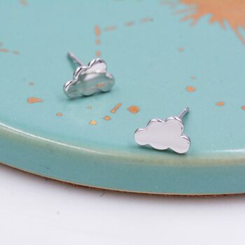 Sterling Silver Little Cloud Stud Earrings, 6 of 12