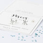 Pisces Zodiac Stud Earrings In Sterling Silver – Astrology Star Sign Birthday Gift, thumbnail 1 of 11