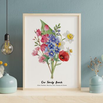 Personalised Birth Flower Family Print, 10 of 12