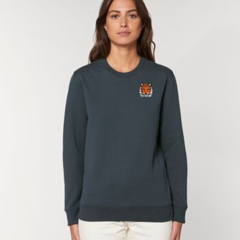 Adults Embroidered Eco Friendly Tiger Sweatshirt, 3 of 12