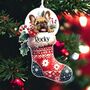 Personalised French Bulldog Christmas Stocking Bauble, thumbnail 1 of 2