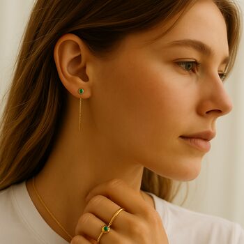 Emerald Solitaire Necklace, 2 of 6