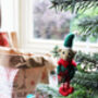 Handmade Felt Cheeky Elf Hanging Christmas Decoration, thumbnail 5 of 6
