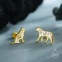 Mismatched Tiger Stud Earrings In Sterling Silver, thumbnail 7 of 12