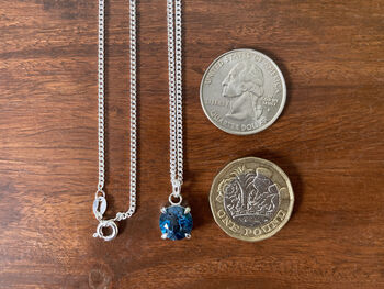 9mm London Blue Topaz Necklace In Sterling Silver, 5 of 5