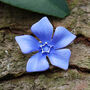 Periwinkle Blue Flower Brooch, thumbnail 1 of 6
