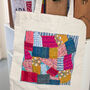 Upcycled Sari Patchwork Tote, Reusable Bag Handmade In India, thumbnail 1 of 7