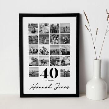 Personalised 40th Birthday Gift, Custom Photo Collage, 3 of 6