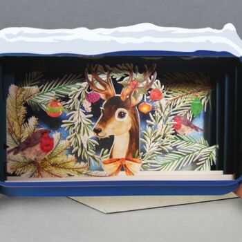 Christmas Reindeer Festive Card And Message In A Bottle, 2 of 2