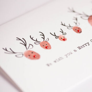 Christmas Reindeer Fingerprint Card Making Kit, 4 of 10